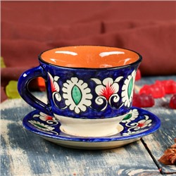 Чайная пара 0,1л (тарелка 10см, чашка 7,5см) арт.2245467 Узбекистан