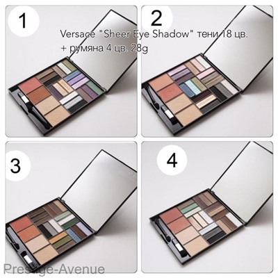 Тени Versace Sheer Eye Shadow 18 цв. + Румяна 4 цв. 28g   8508