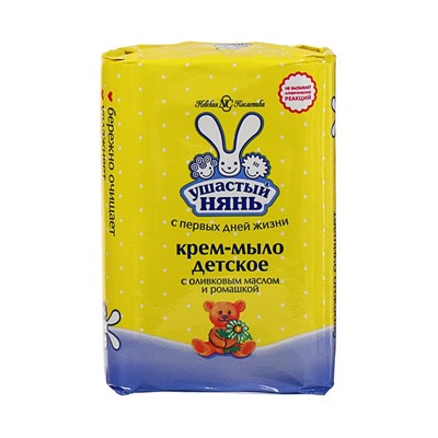 Детское крем-мыло Ушастый нянь, с оливковым маслом и ромашкой, 90 г