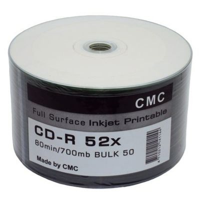 CD-R 700Mb CMC 52хFull Ink.Print BULK 50 шт шпиль Т0014387 СМС