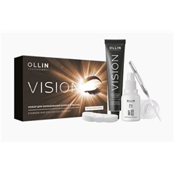 Ollin vision набор для окрашивания бровей и ресниц светло-коричневый