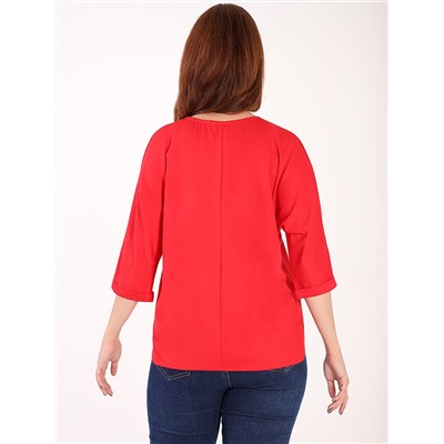 Трикотажная блузка базовая красная