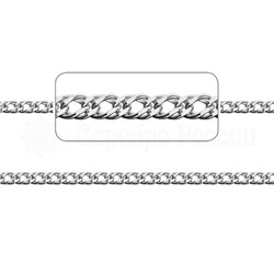 Цепь из серебра Двойной ромб родированная, 60 см, сечение проволоки 0,5 мм. 81050050160