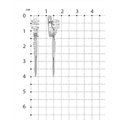 Серьги из серебра с фианитами родированные 925 пробы С-4150-Р