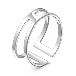 Кольцо из серебра родированное 925 пробы 04-401-0009