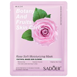 Тканевая маска для лица с экстрактом розы SADOER Rose Soft Moisturizing Mask, 25 гр