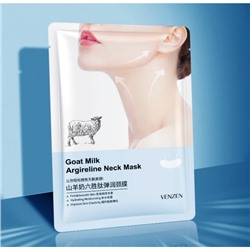 Антивозрастная маска-салфетка для шеи VENZEN GOAT MILK с аргирелином и козьим молоком