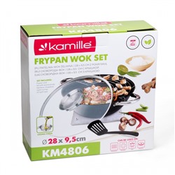 Казан чугунный "Wok", с антипригарным мраморным покрытием, 3 л. Kamille KM-4815MR оптом