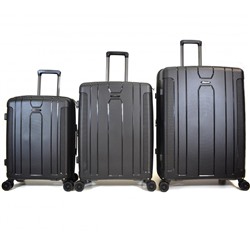 Набор из 3 чемоданов с расширением арт.11273  Черный