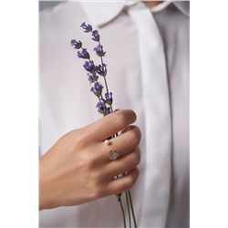 Кольцо женское разомкнутое с эмалью регулируемое кольцо с жемчужной бусиной "Предложение" MERSADA #925627