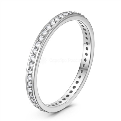Кольцо из серебра с фианитами родированное 925 пробы К-2302р200