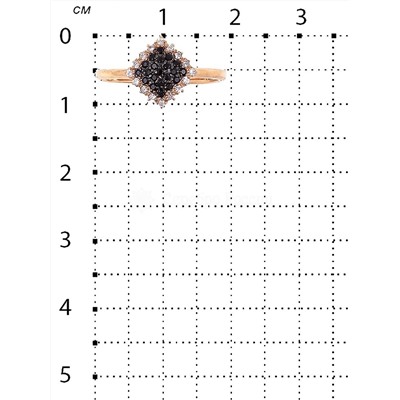 Кольцо из золочёного серебра с нат.шпинелью и фианитами 925 пробы 1-162зч416