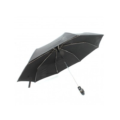 Зонт муж ТриСлона-550/M 5500,  R=55см,  3слож,  суперавт,  8спиц,  ручка-крюк,  полиэстер,  черный 126083