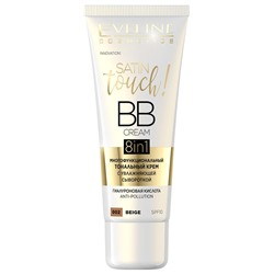 Eveline (30мл) SATIN TOUCH BB CREAM 8 в1 Тон. крем с увлажн.сывороткой 002 BEIGE-бежевый (*3*30)