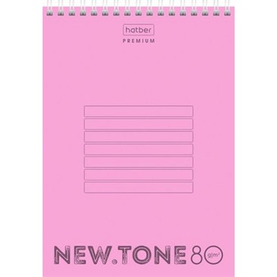 Блокнот на спирали А5 80л клетка пластик.обложка "NEWtone PASTEL ПИОН" (065595) 05018 Хатбер