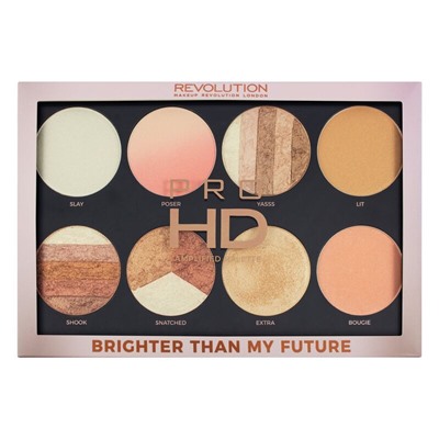 Палетка хайлайтеров и бронзаторов Revolution Pro HD Highlighter Palette Brighter Than My Future