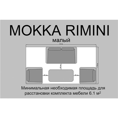 Комплект мебели MOKKA Rimini S2: стол кофейный, 2 кресла, софа 2 х-местная