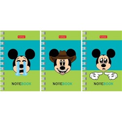 Записная книжка на спирали А7 40л клетка "Mickey emojis" (087525) Хатбер