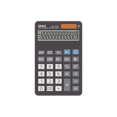 Калькулятор Uniel UD-211K черный CU211K