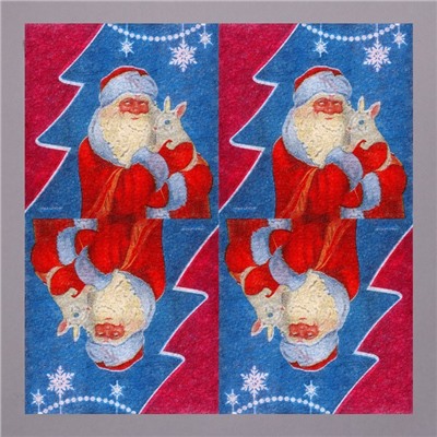 Салфетки бумажные однослойные «Дед Мороз», 24 × 24 см, в наборе 100 шт.