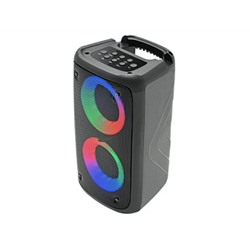 Perfeo Bluetooth-колонка "DUAL RING" 3" II LED, FM, MP3 USB/microSD, AUX, TWS, MIC, 10Вт, черная