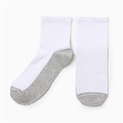 Носки мужские укороченные, цвет белый/серый, р-р 27