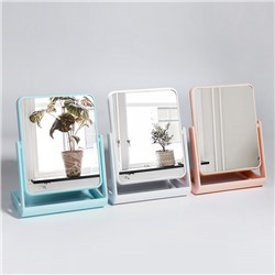 Зеркало с подставкой для хранения, двустороннее, зеркальная поверхность 13,5 × 17 см, цвет МИКС