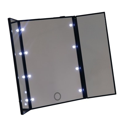 Зеркало GESS-805p, подсветка, 23 x 15 x 13,8 см, 8 светодиодов, 1хCR2025