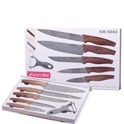 Набор кухонных ножей 6 предметов Kamille КМ-5043 в подарочной упаковке оптом