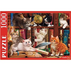 Puzzle 1000 элементов "Котята на книжной полке" (П1000-9660)