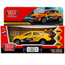 Модель VESTACROSS-12TAX-GET LADA VESTA SW CROSS ТАКСИ 12 см, двери, багаж, желтый Технопарк в коробке /120/ в Самаре