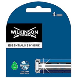 Кассеты для бритвы Schick (Wilkinson Sword) Essentials 3 HYBRID (3 лезвия) (4шт) (совместимы с Quattro)