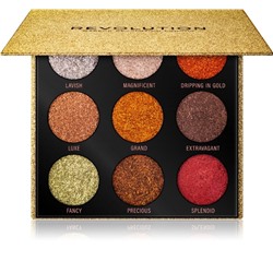 Палетка глиттеров Revolution Makeup Pressed Glitter Palette, Midas Touch 9 цветов