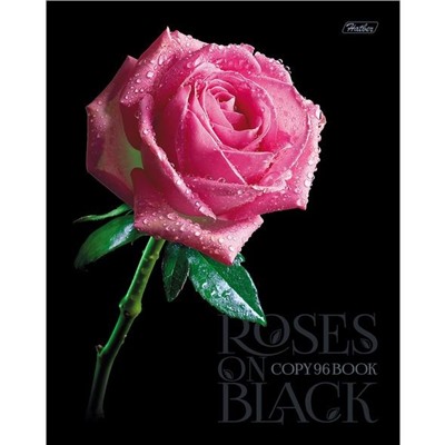 Тетрадь 96 л. клетка Roses on black 96Т5лолВ1 Hatber в Самаре