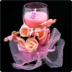 Свеча восковая Розовая нежность 10 см