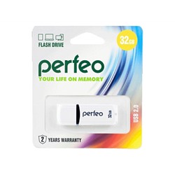 Флеш-диск Perfeo USB 32GB C02 White PF-C02W032