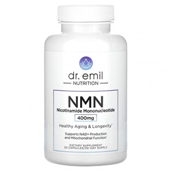 Dr. Emil Nutrition, NMN, никотинамидмононуклеотид, 400 мг, 30 капсул