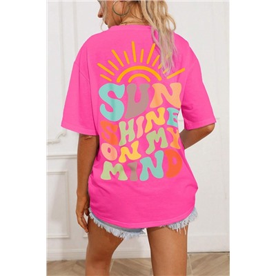 Bright Pink SUNSHINE ON MY MIND Graphic Tee