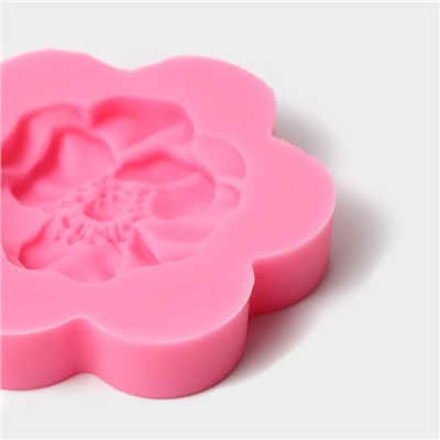 Молд Доляна «Фиалка», силикон, 6×6×1,2 см, цвет розовый