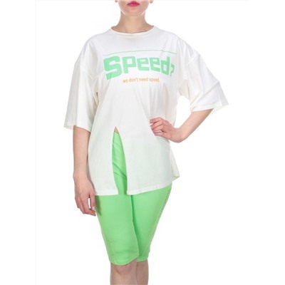 KD-795 WHITE/GREEN Костюм-двойка женский 7986 TREND