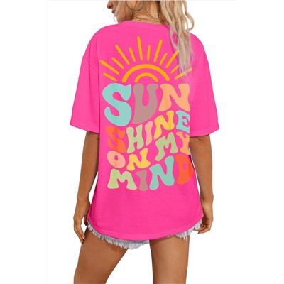 Bright Pink SUNSHINE ON MY MIND Graphic Tee