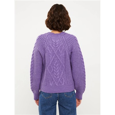 X-SIDE Женский трикотажный свитер с круглым вырезом и узором с длинным рукавом