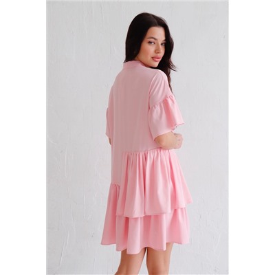 12268 Платье асимметричное нежно-розовое (остаток: 50)