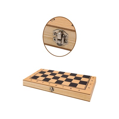 Шахматы деревянные (29х14.5х3 см). фигуры дерево. в коробке (Арт. ИН-4132)