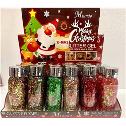 Глиттер для лица и тела Mlundo Marry Cristmas Glitter Gel (ряд 6шт)