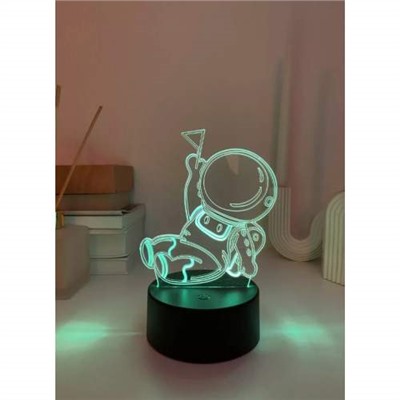 3D светильник Космонавт сидит с флажком оптом