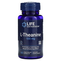 Life Extension, L-теанин, 100 мг, 60 растительных капсул