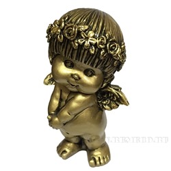 Фигура декоративная Ангел (цвет сусальное золото), L10W8H14,5 cм