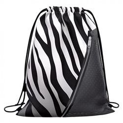 Мешок для обуви Mesh с карманом на молнии 500х410мм Black&White Zebra