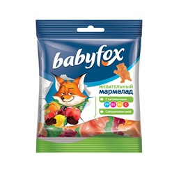 Жевательный мармелад Babyfox бегемотики с соком ягод и фруктов 70г (Бебифокс) ВМ367